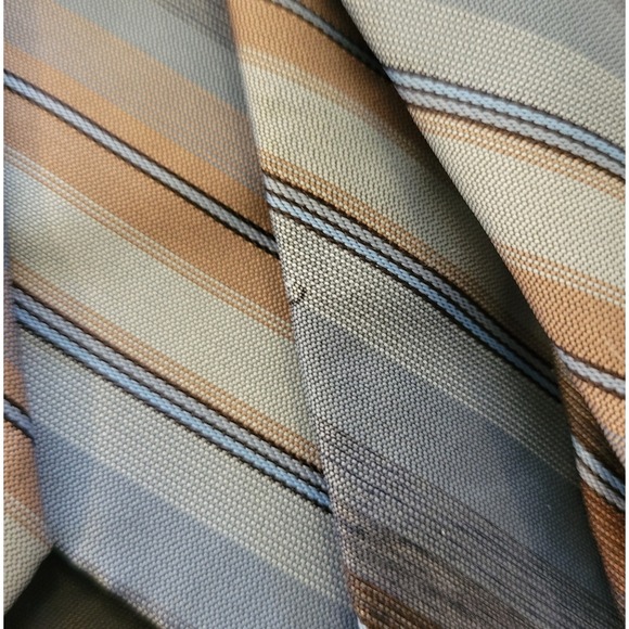 Vintage Wembley Necktie Striped 3.25 X 55 Blue Brown Gold Lot Of 2 - Picture 7 of 7
